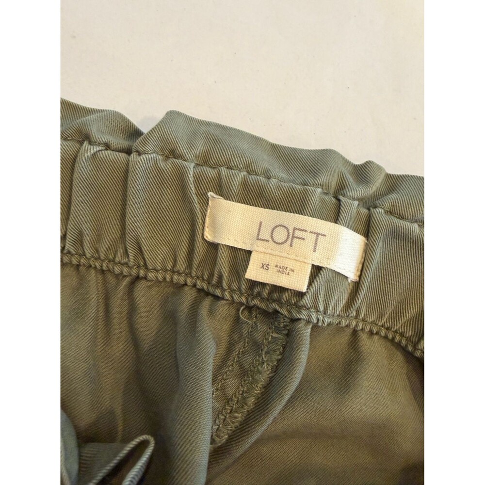 LOFT Olive Drawstring Utility Shorts - Picture 3 of 4